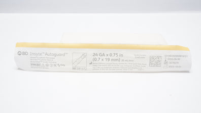 BD 381412 Insyte Autoguard Shielded I.V. Cath. 24Ga x 0.75inch,  20mL/min (x)
